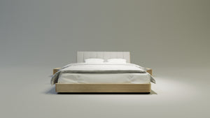LETTO IMBOTTITO MASSELLO 200x200 SOLIK ROVERE NATURALE