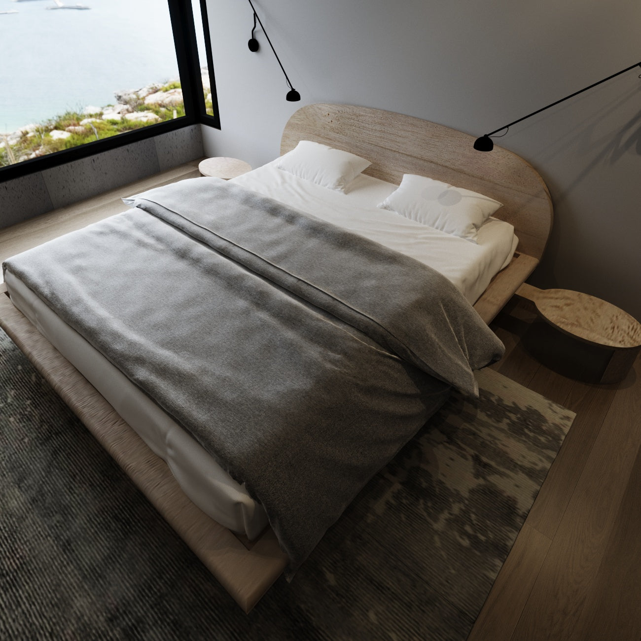 LETTO IMBOTTITO SPACE 120x200 SOLIK ROVERE NATURALE