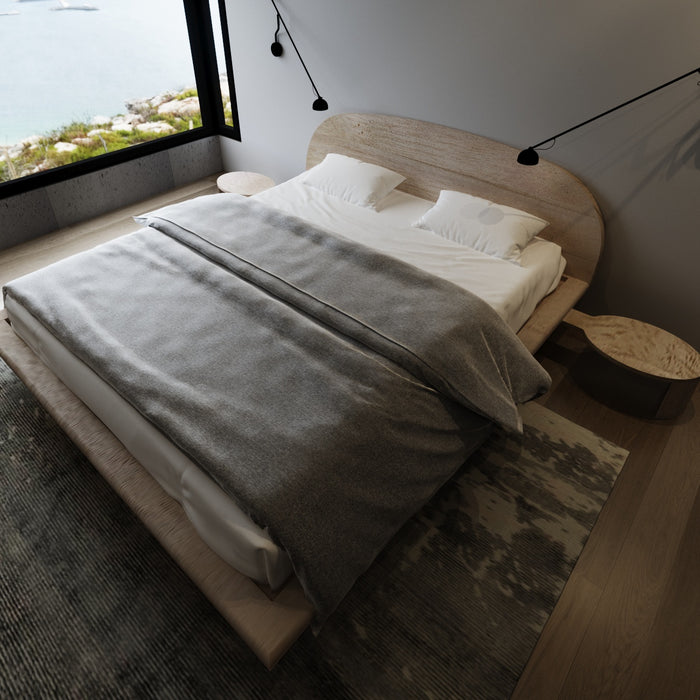 LETTO IMBOTTITO SPACE 140x200 SOLIK ROVERE NATURALE