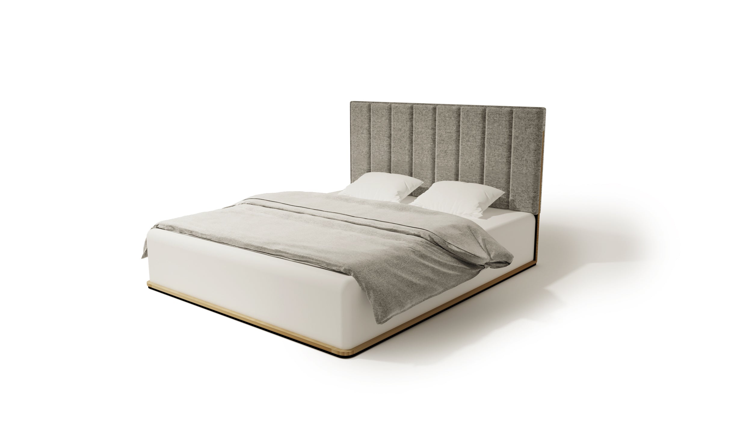 LETTO IMBOTTITO UNIKO 200x200 SOLIK ROVERE NATURALE