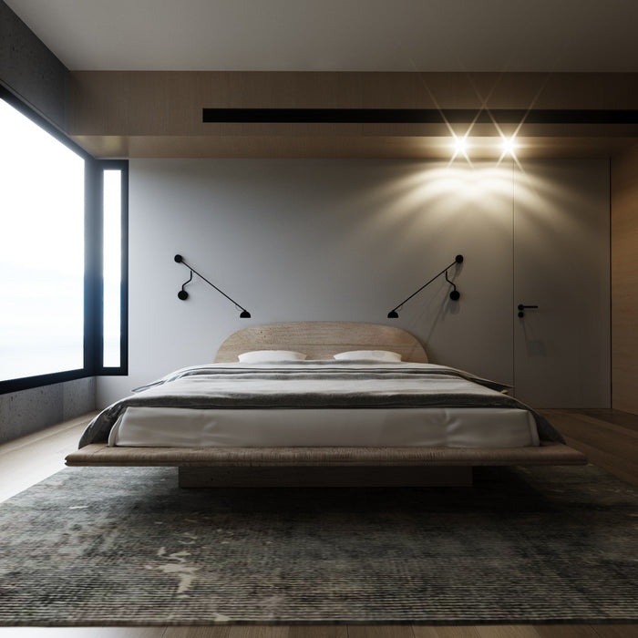 LETTO IMBOTTITO SPACE 140x200 SOLIK ROVERE NATURALE