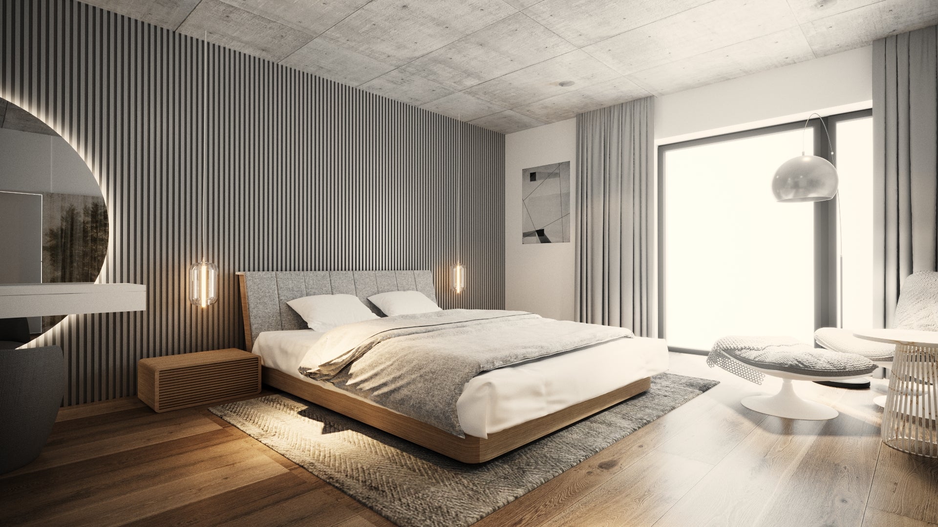 LETTO IMBOTTITO MASSELLO 200x200 SOLIK ROVERE NATURALE