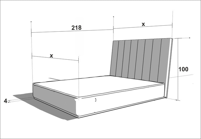 LETTO IMBOTTITO UNIKO TWO 140x200 SOLIK ROVERE NATURALE