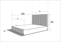 LETTO IMBOTTITO UNIKO 200x200 SOLIK ROVERE NATURALE