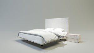 LETTO IMBOTTITO SONAR 140x200 SOLIK ROVERE NATURALE