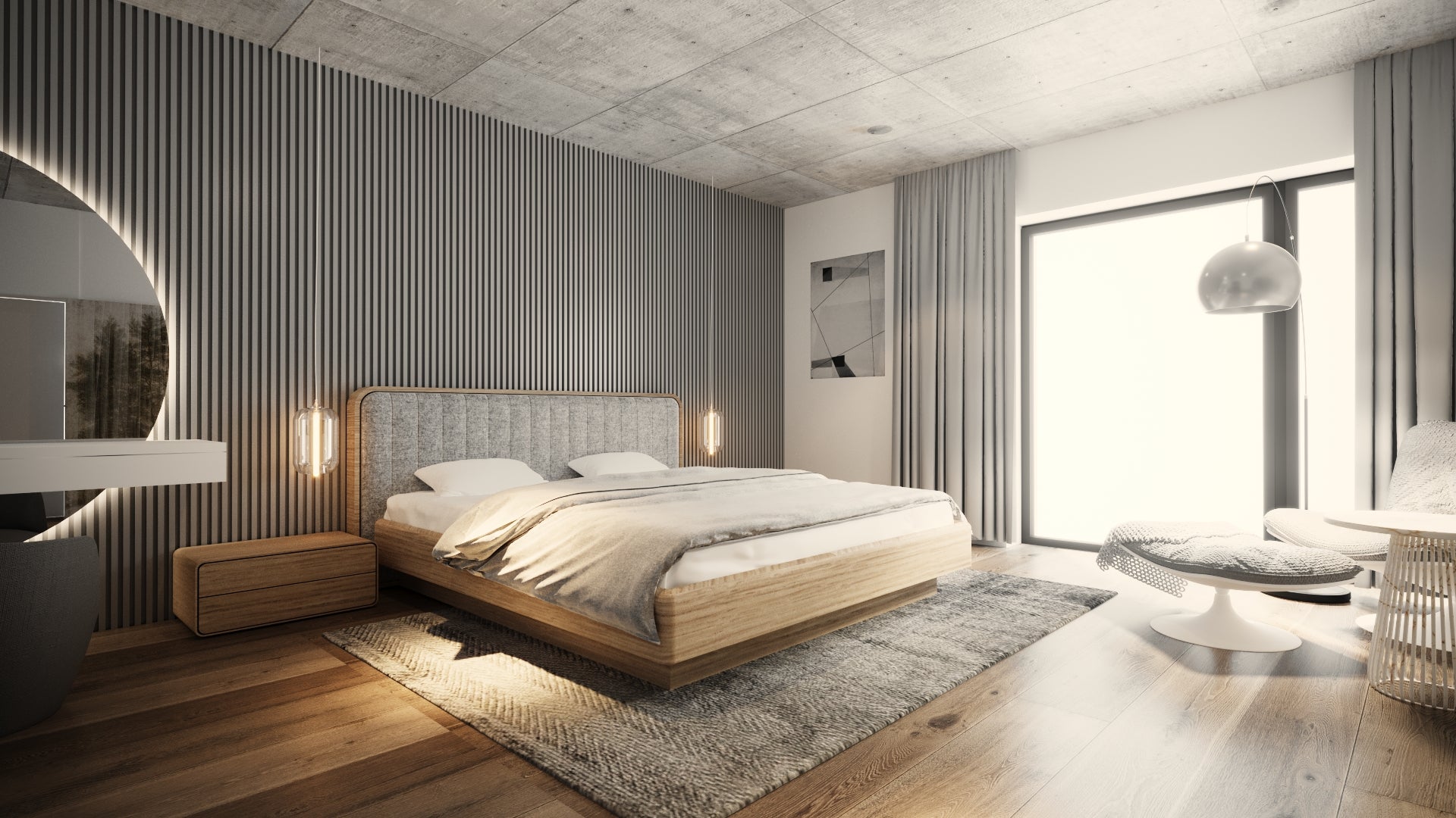 LETTO IMBOTTITO SENSE ONE 140x200 SOLIK OAK NATURALE