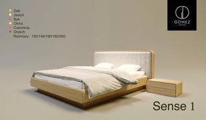 LETTO IMBOTTITO SENSE ONE 140x200 SOLIK OAK NATURALE