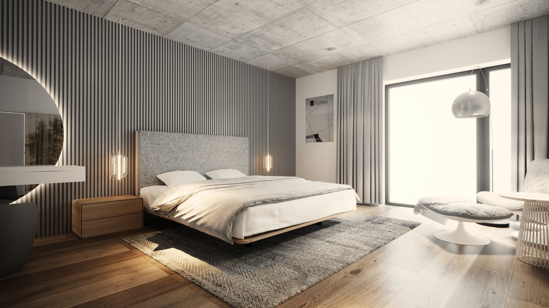 LETTO IMBOTTITO SONAR 180x200 SOLIK ROVERE NATURALE