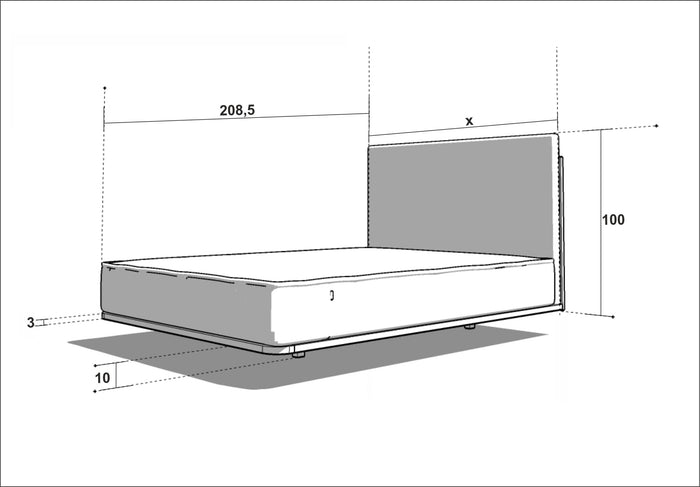 LETTO IMBOTTITO SONAR 140x200 SOLIK ROVERE NATURALE