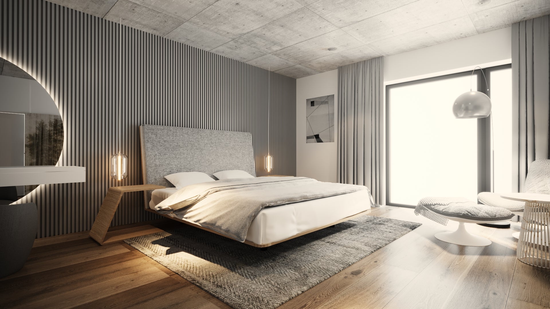 LETTO IMBOTTITO VUELO 180x200 SOLIK ROVERE NATURALE