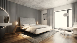 LETTO IMBOTTITO VUELO 180x200 SOLIK ROVERE NATURALE