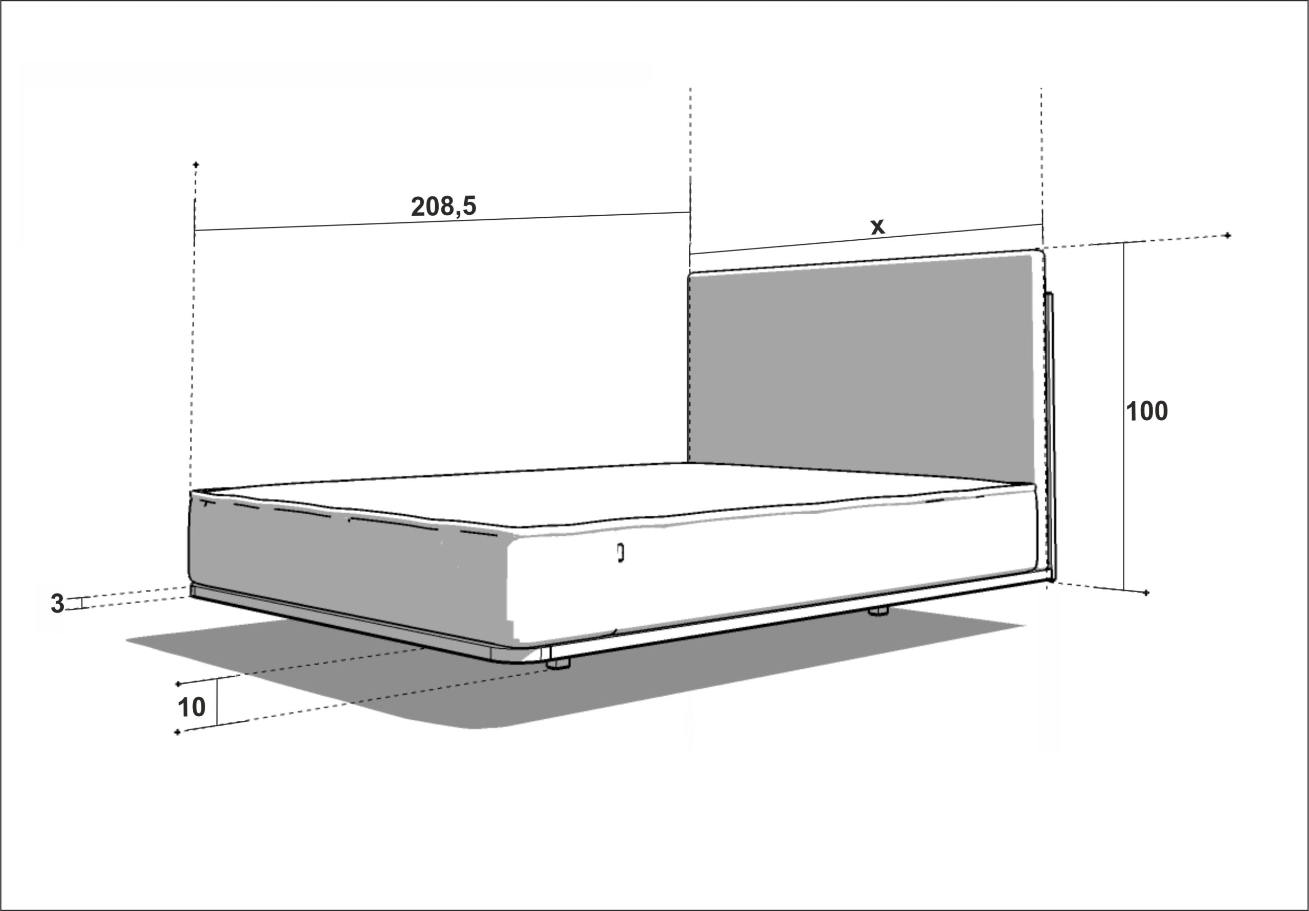 LETTO IMBOTTITO SONAR 120x200 SOLIK ROVERE NATURALE