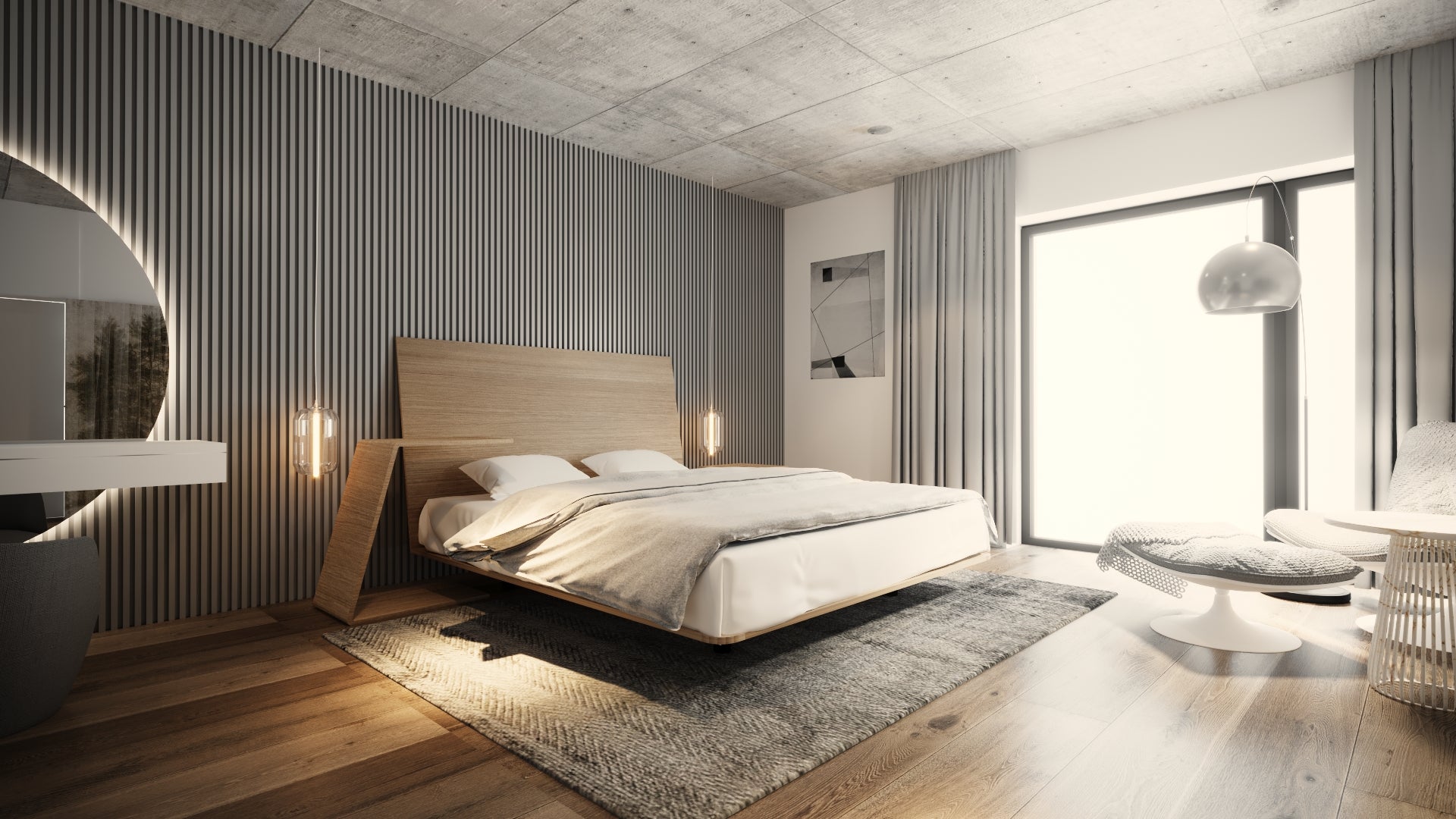 VUELO TWO LETTO IMBOTTITO 200x200 SOLIK ROVERE NATURALE