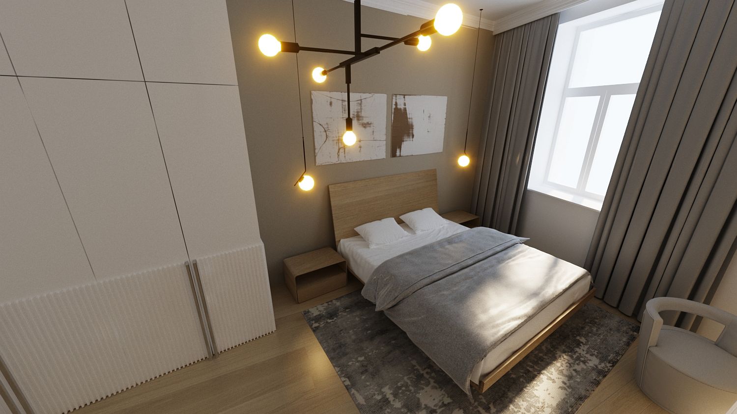 LETTO IMBOTTITO VUELO TRE 200x200 SOLIK ROVERE NATURALE