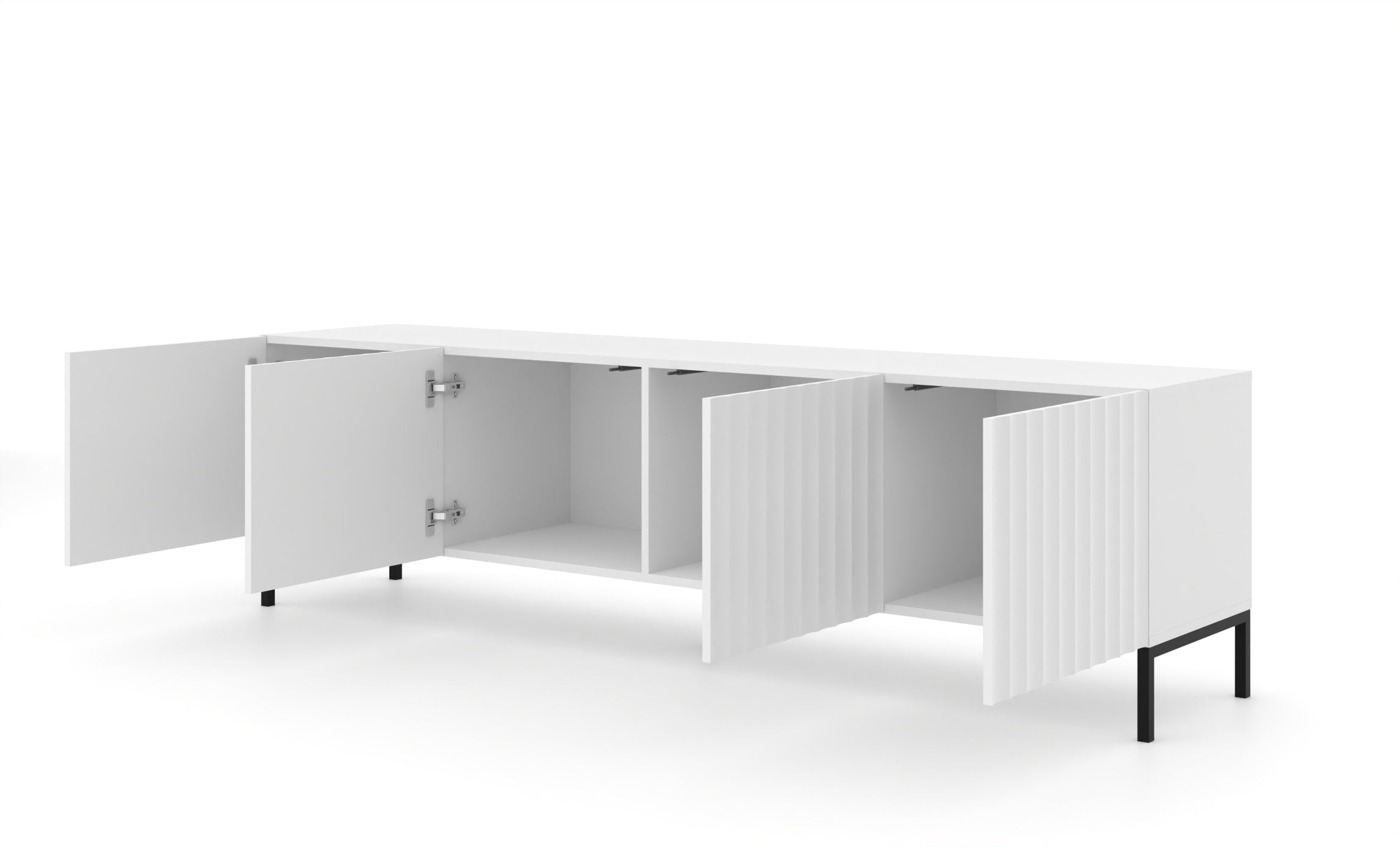 MOBILE WAVE PORTA TV 200 4D BIANCO OPACO GAMBE NERE