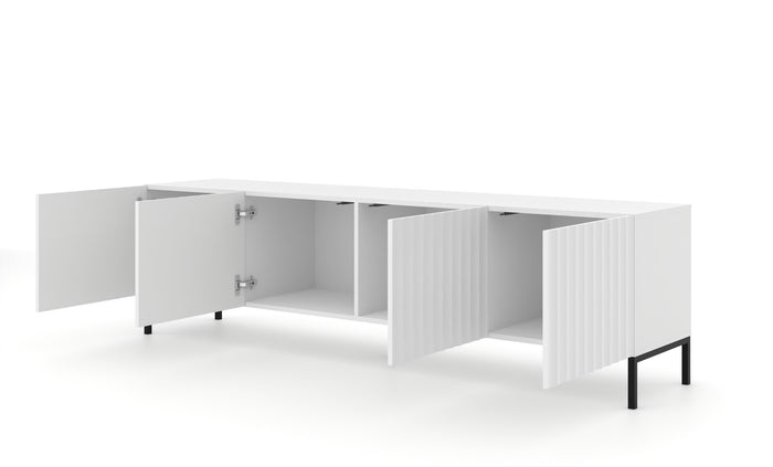 MOBILE WAVE PORTA TV 200 4D BIANCO OPACO GAMBE NERE