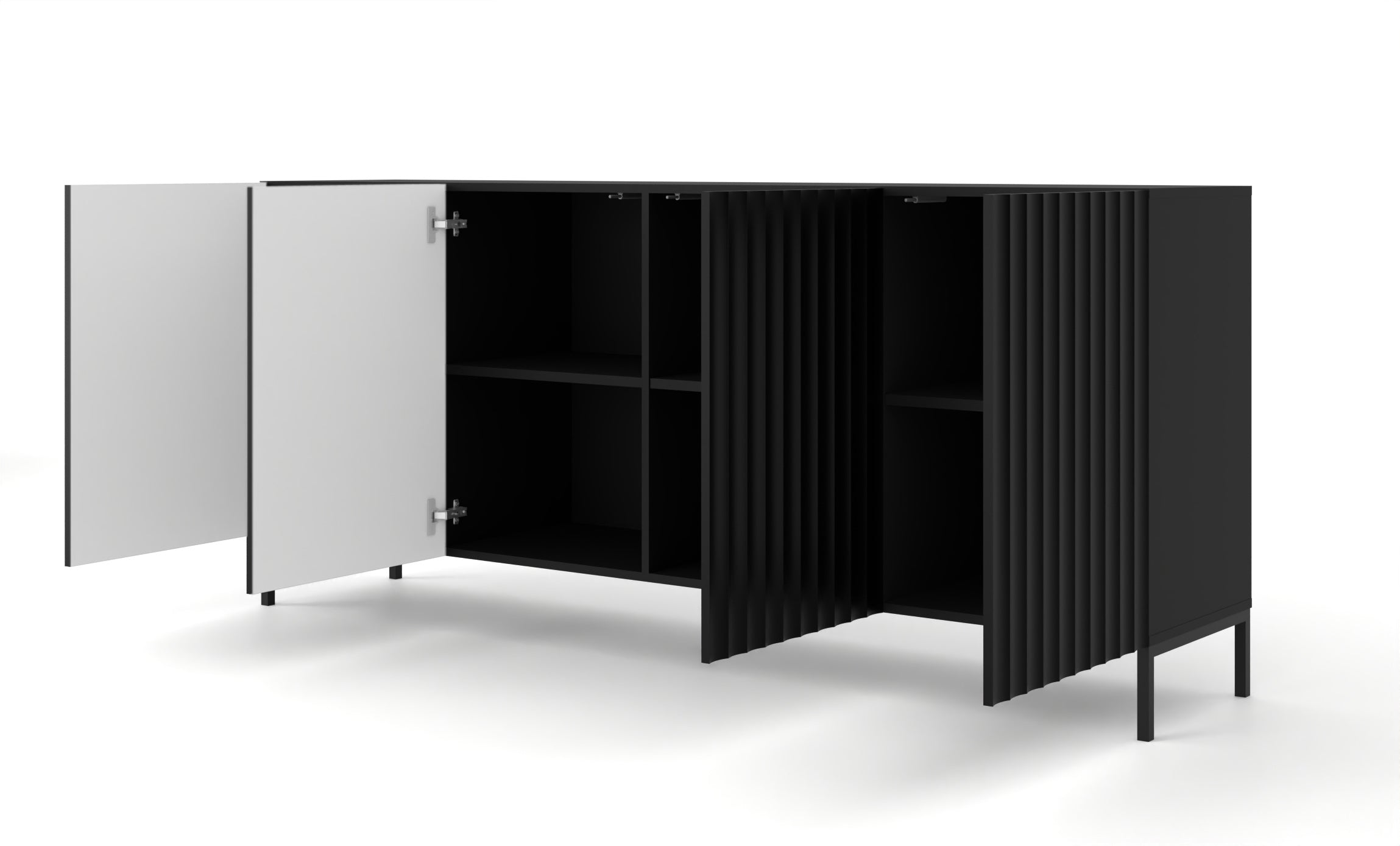 MOBILE WAVE CABINET 200 4D NERO OPACO GAMBE NERE