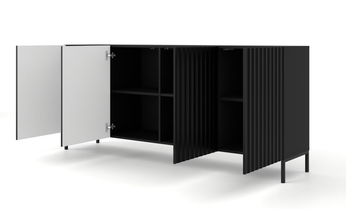 MOBILE WAVE CABINET 200 4D NERO OPACO GAMBE NERE