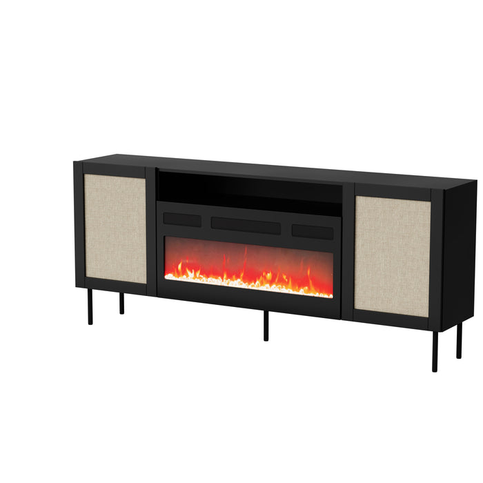 MOBILE YUCCA EF CABINET 200 NERO OPACO CALABRIA CON CAMINO JUTA