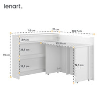 SCRIVANIA WORK CONCEPT CW 01P BIANCO LUCIDO DESTRO