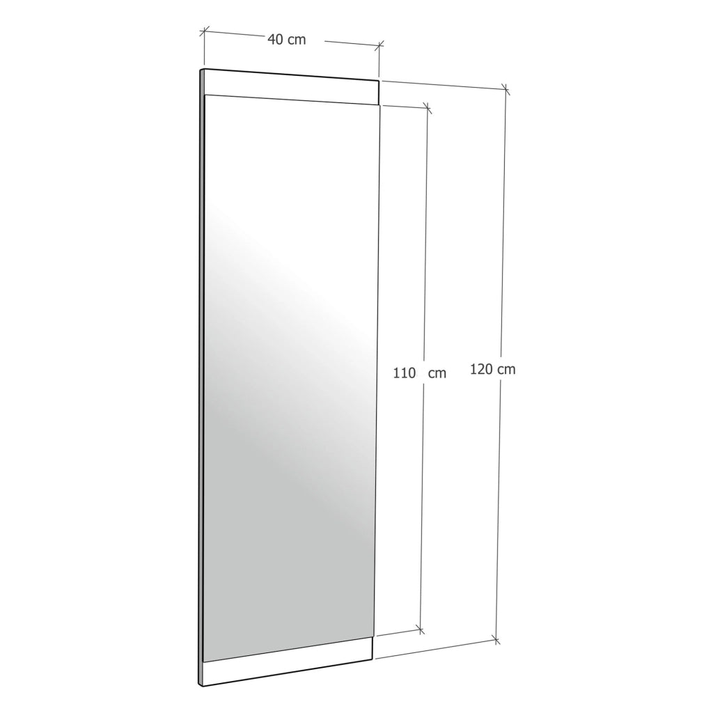 Cengio, Specchio Forma Rettangolare, 120x40h cm Bianco