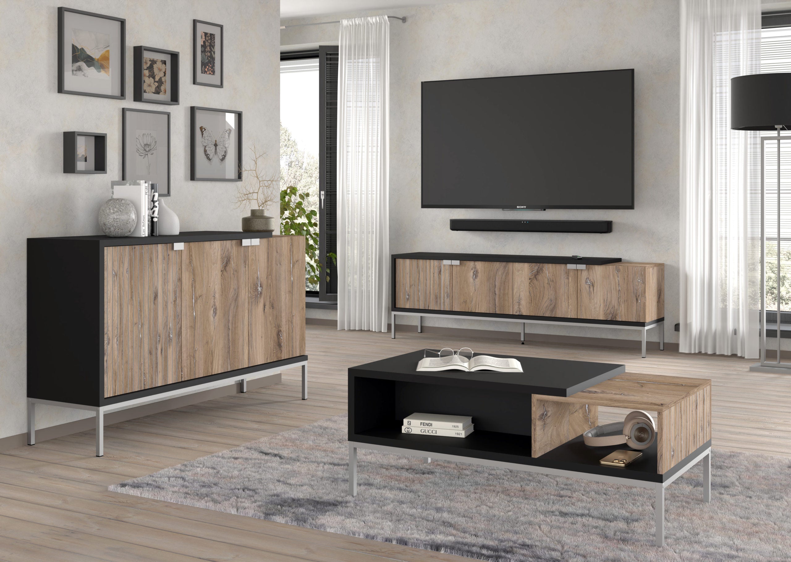 TAVOLINO TOLEDO 110x55 FLAGSTAFF OAK