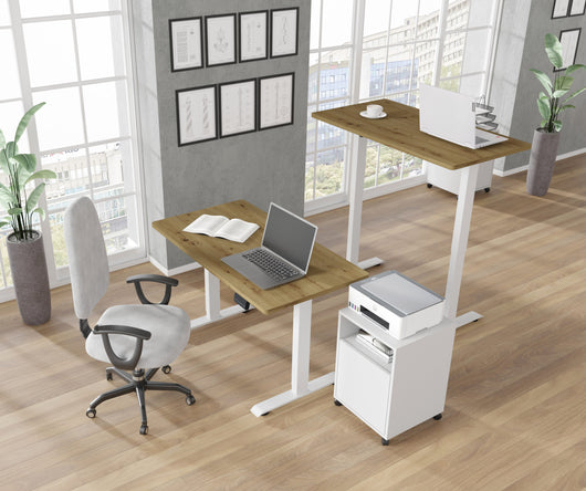 SCRIVANIA BIMOTION 1P BIANCO OPACO ROVERE ARTIGIANALE 120x65