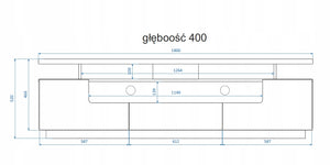 ARMADIO TV EVA 180 BIANCO OPACO BIANCO LUCIDO LED