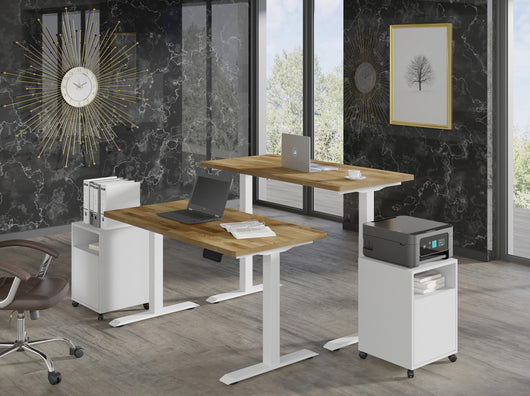 TAVOLO BIM NATURAL DESK 2P BIANCO OPACO ROVERE NATURALE 140x70