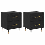 Set di 2 Comodini | Armadio da Notte | Mobiletto da notte Rovere Nero 40 x 35 x 47,5 cm