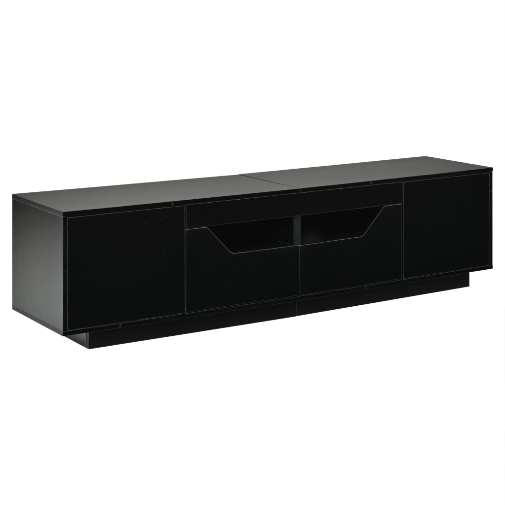 Mobile porta TV nero lucido 180 cm con illuminazione regolabile