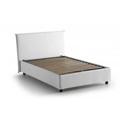 Letto matrimoniale Angelic, Letto contenitore con rivestimento in tessuto, Made in Italy, Apertura frontale, adatto per materasso cm 140x190, Bianco