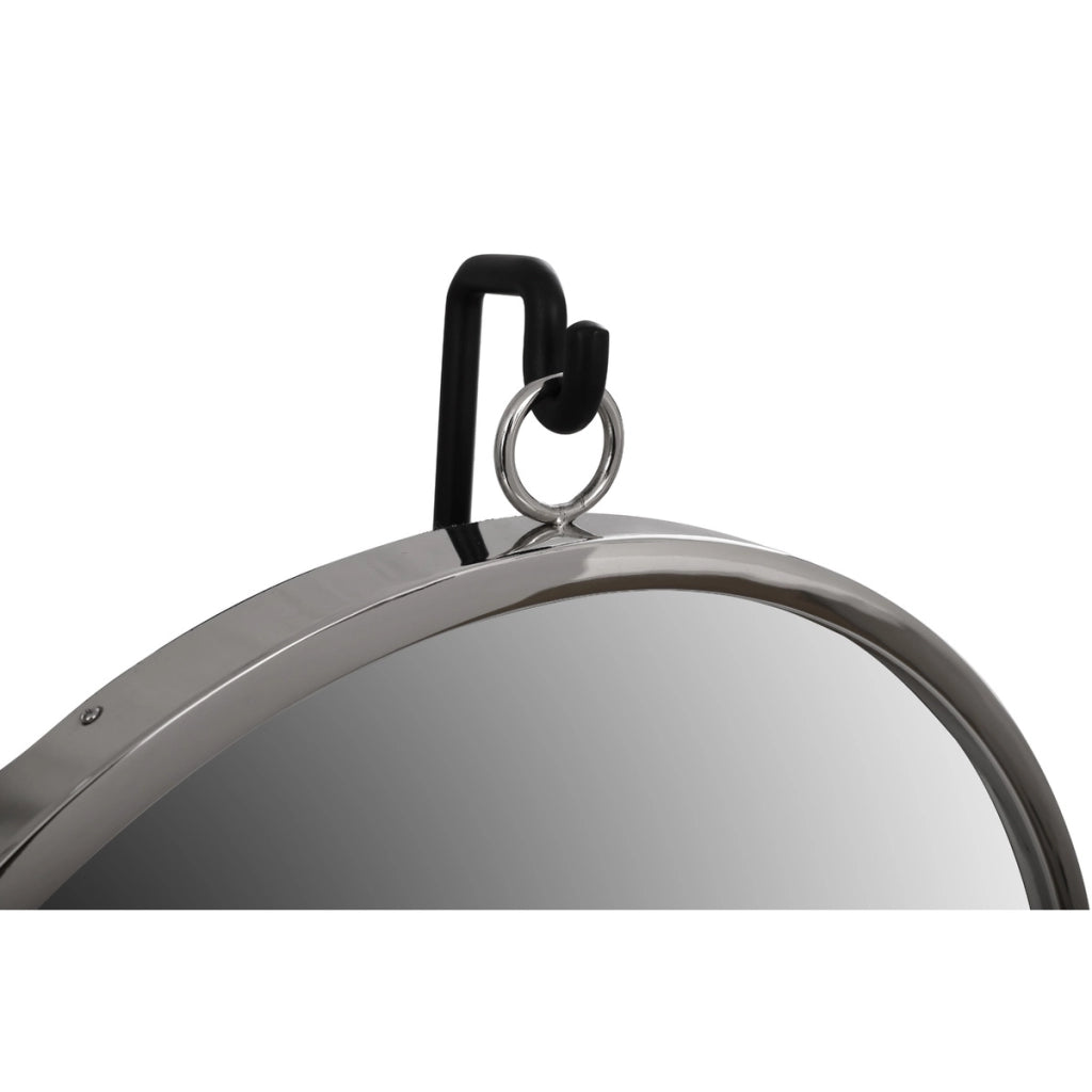 Specchio da tavolo Eleganca in metallo nero e argento