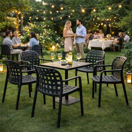 SHARON POLTRONA IMPILABILE IN POLIPROPILENE 58X57,5X82,5 CM ANTRACITE