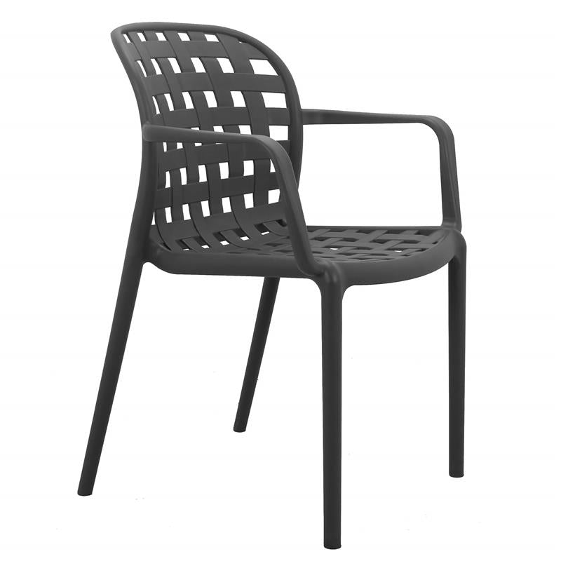 SHARON POLTRONA IMPILABILE IN POLIPROPILENE 58X57,5X82,5 CM ANTRACITE