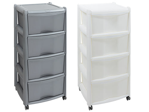 CASSETTIERA VULCANO 4 CASSETTI CON RUOTE BIANCA 40X40XH85 CM