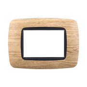 Placca Plastica Bombata Serie Space 3P Colore Legno Chiaro Compatibile Con Bticino Living International