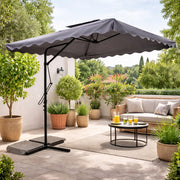 Ombrellone da Giardino Palo Decentrato 2.5x2.5 mt Impermeabile Grigio Apri&Chiudi