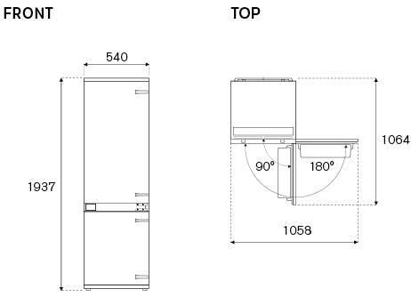 BERTAZZONI FRIGORIFERO DA INCASSO COMBINATO DISPLAY LED INCORPORATO 267 L
