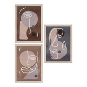 Set di 3 Quadri Madison, Marrone, MDF, 30x21x1,5 cm