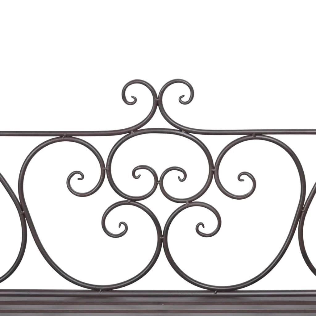Panca da giardino mobili da esterno per patio terrazza 132 x 46 x 85 cm acciaio marrone anticato 02_0011237