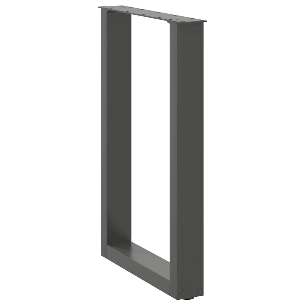 Gambe per tavolo da pranzo a forma di U 2 pz Antracite 50x(72-73) cm Acciaio