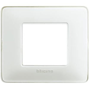 Placca Bticino Matix 2 moduli ghiaccio AM4802CBN