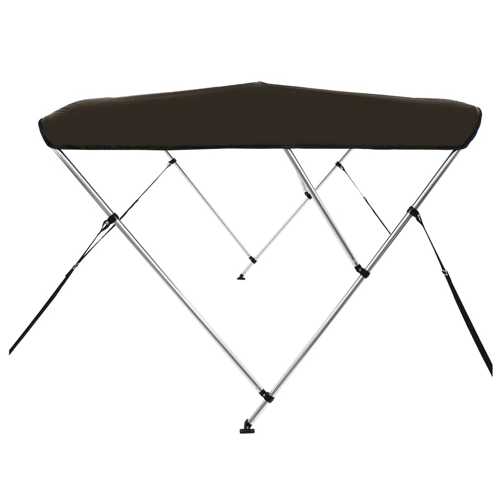 Bimini di Prua con Tendalino 3 Archi Nero 183x140x137 cm CFW4854168