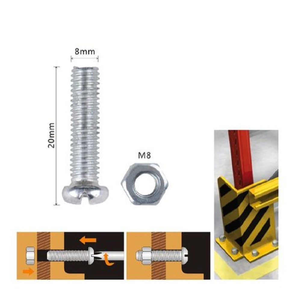 Trade Shop - Set 5 Pz Viti Vite Testa A Croce Tonda 8x20 Mm Con Dadi Dado Esagonale M8 90983 -