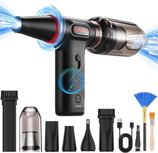 Blower aereo a LED senza fili - Pulitore di polvere ricaricabile per tastiere, auto e casa - 120.000 tpm