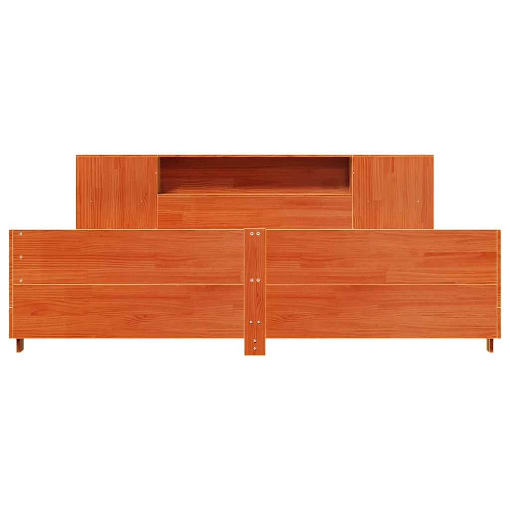 Giroletto senza Materasso Marrone Cera 200x200 cm Legno di Pino 3323640