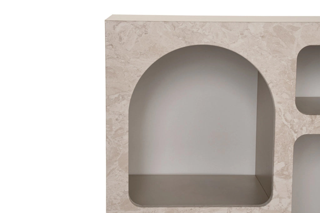 Credenza in legno "Lessa" - 80 x 37 x 74 cm - Travertino