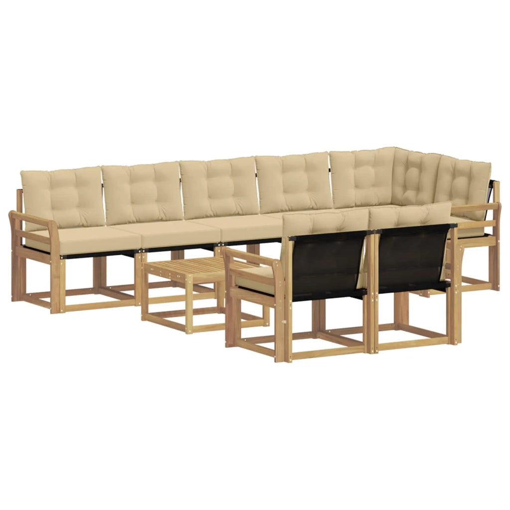 Set di divani da esterno 9 pz Bianco e Beige 3389623