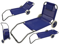 SEDIA IN ACCIAIO CON RUOTE DA SPIAGGIA TROLLEY RUNNER 150X65XH61 CM